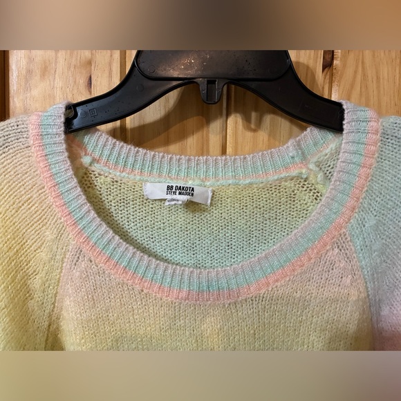 BB Dakota by Steve Madden size XL acrylic/poly/wool blend pastel striped sweater - Picture 7 of 8